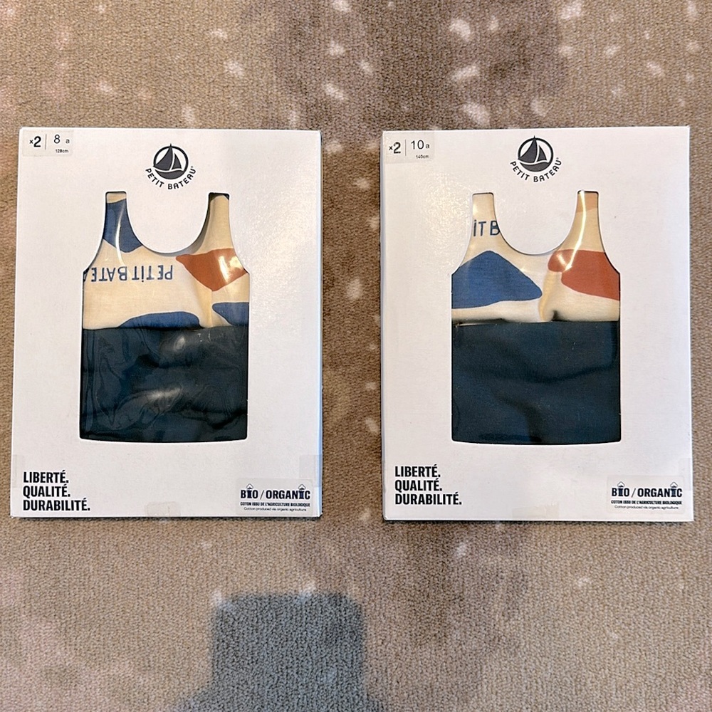 NWT Petit Bateau Boys 2-Pack of Tank Tops